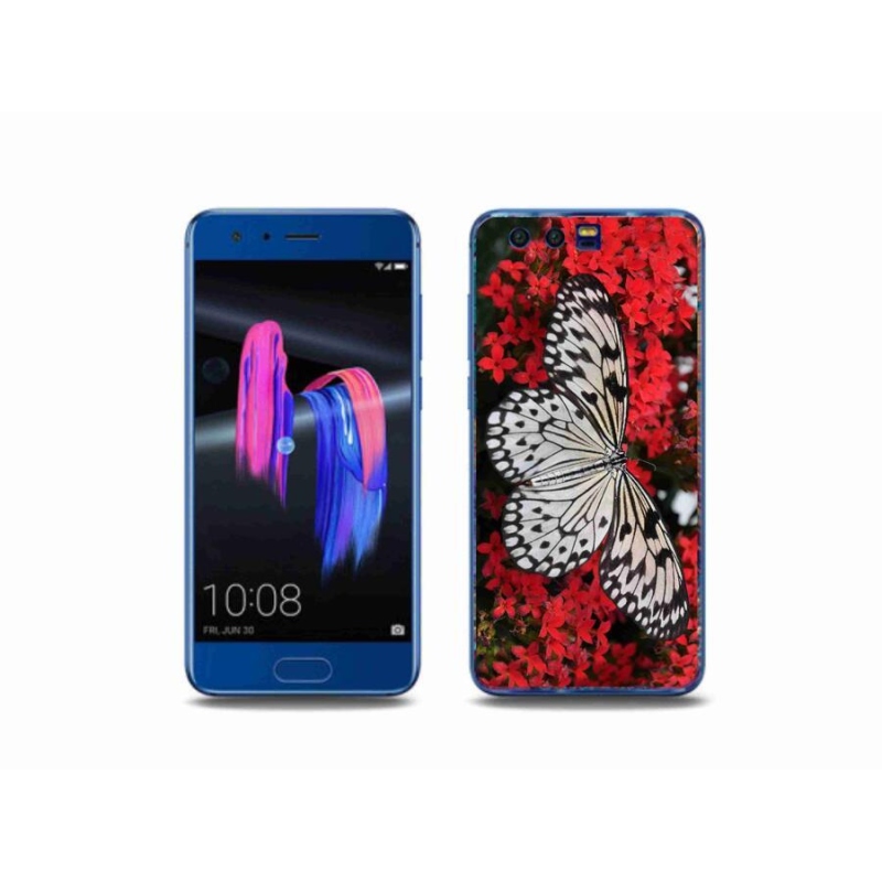 Gelový kryt mmCase na mobil Honor 9 - černobílý motýl 1