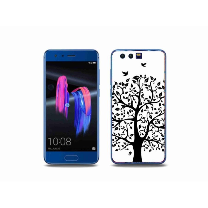 Gelový kryt mmCase na mobil Honor 9 - černobílý strom
