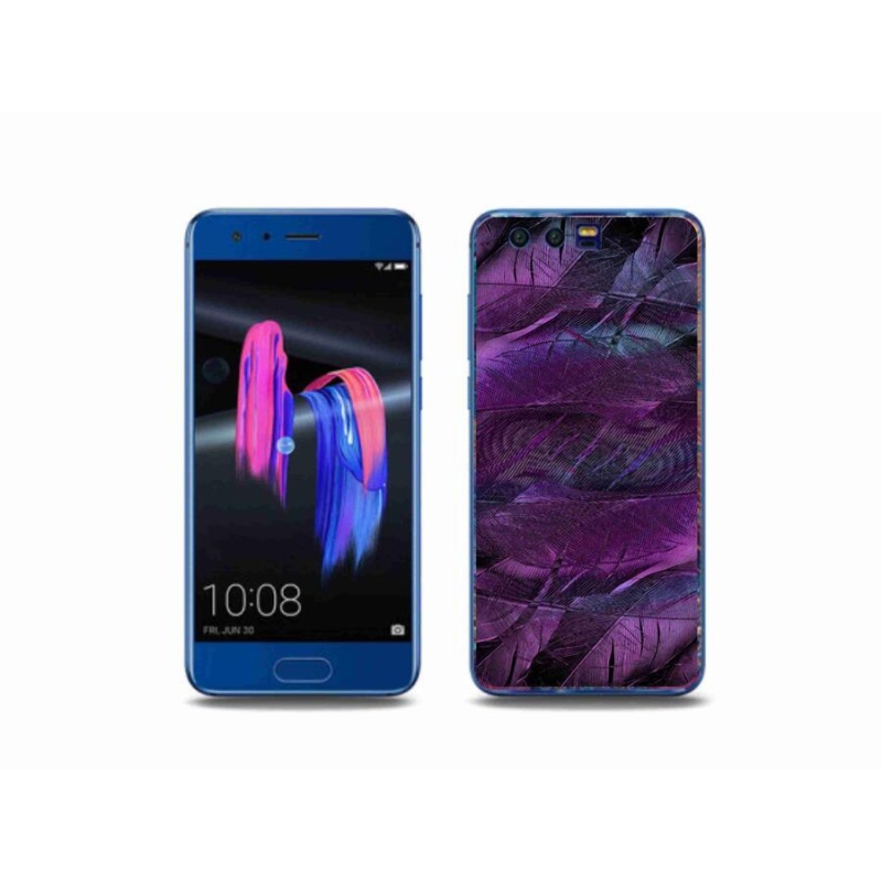 Gelový kryt mmCase na mobil Honor 9 - fialová pírka