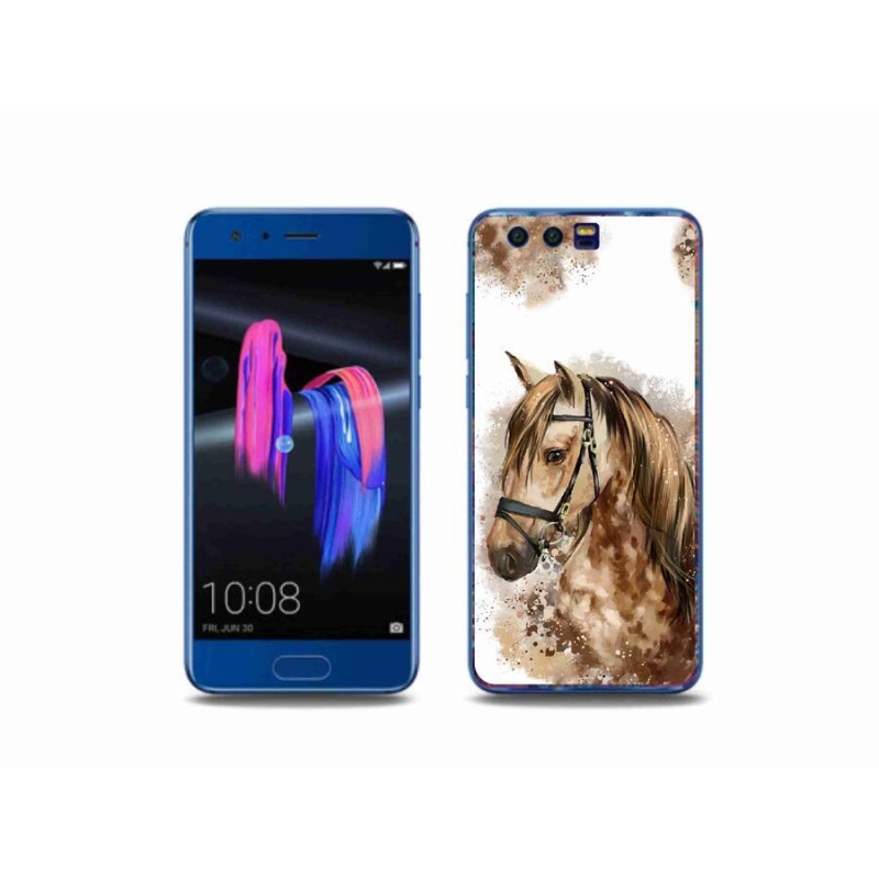 Gelový kryt mmCase na mobil Honor 9 - hnědý kreslený kůň