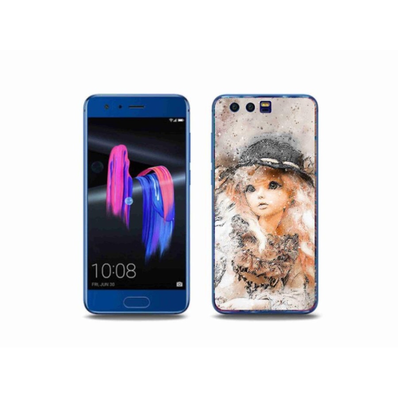 Gelový kryt mmCase na mobil Honor 9 - holčička s kloboukem