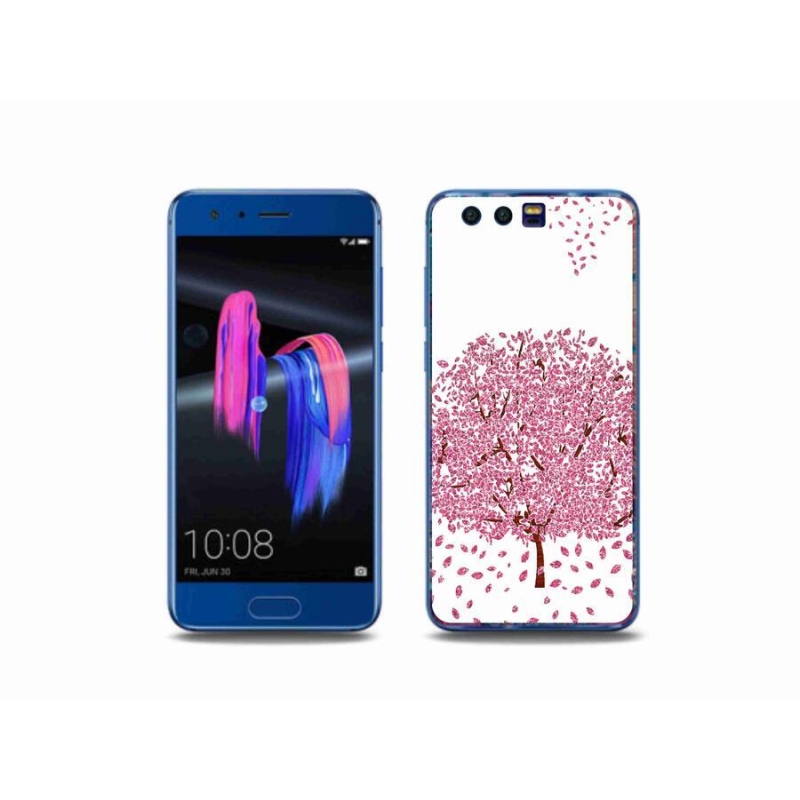 Gelový kryt mmCase na mobil Honor 9 - kreslený strom s listy