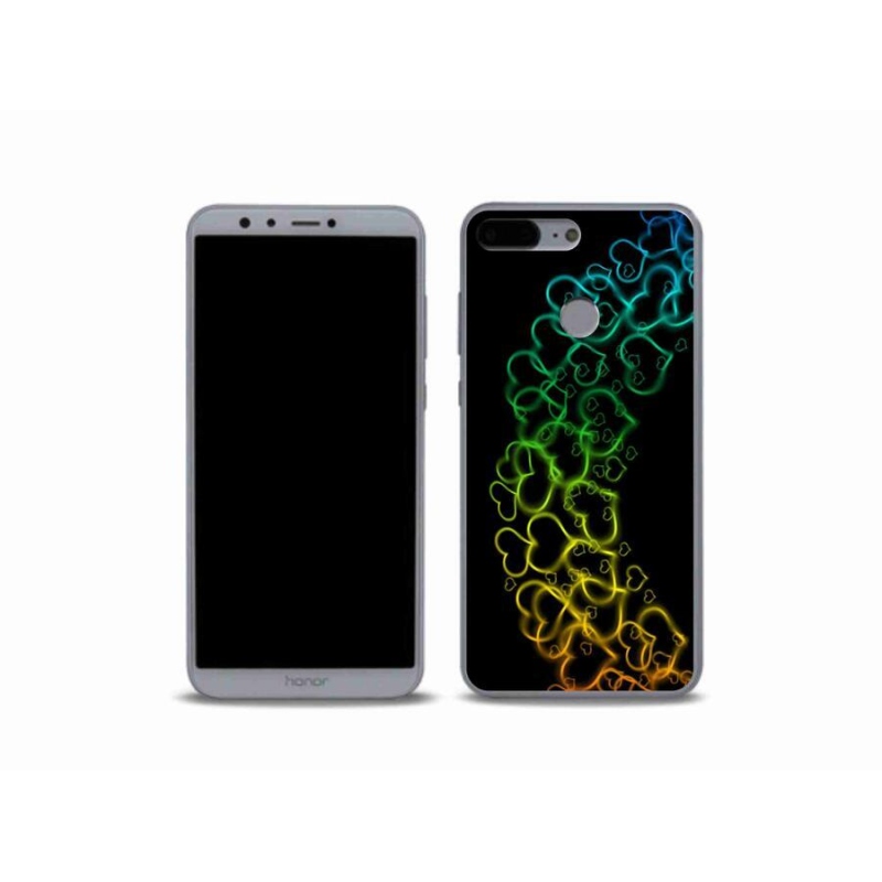 Gelový kryt mmCase na mobil Honor 9 Lite - barevná srdíčka