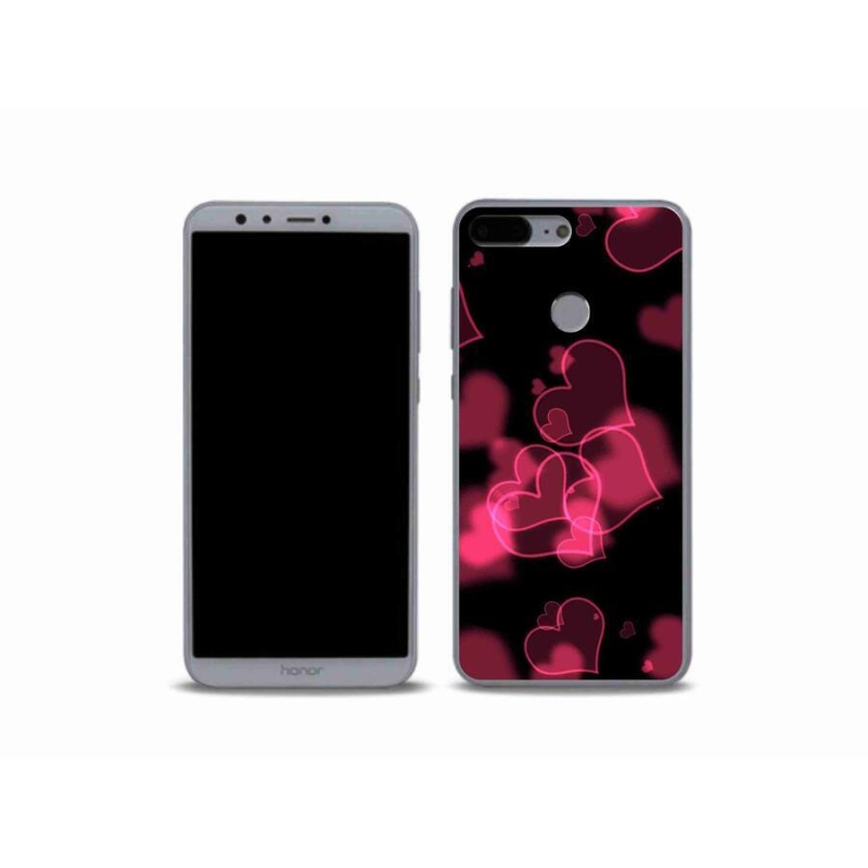 Gelový kryt mmCase na mobil Honor 9 Lite - červená srdíčka