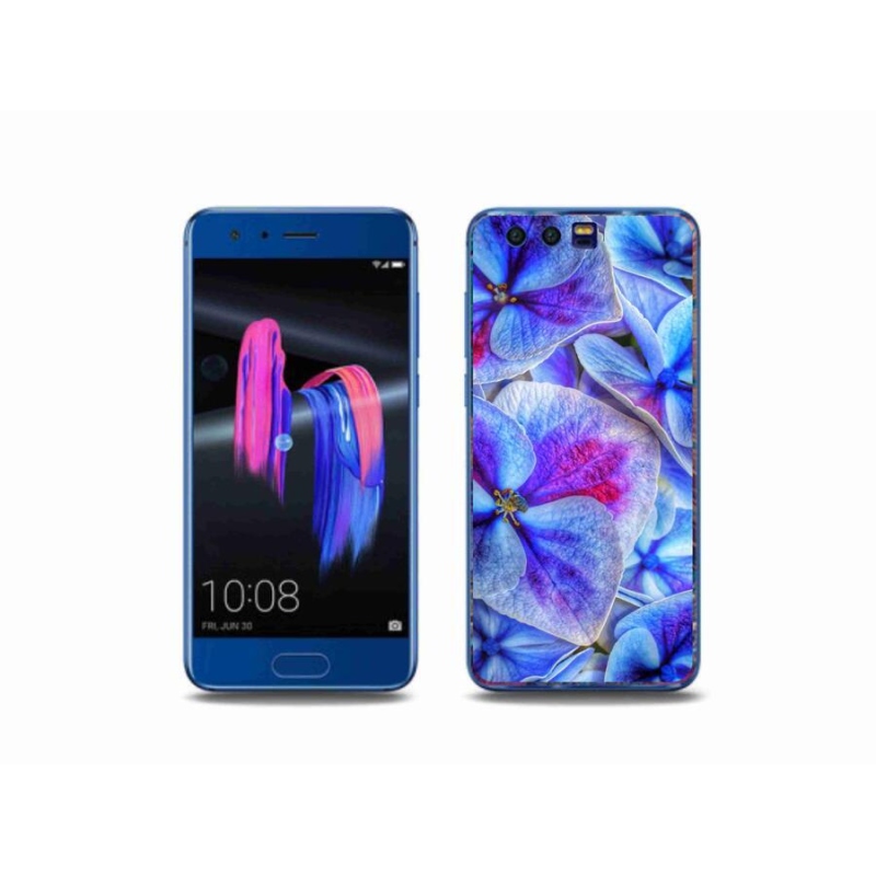Gelový kryt mmCase na mobil Honor 9 - modré květy 1