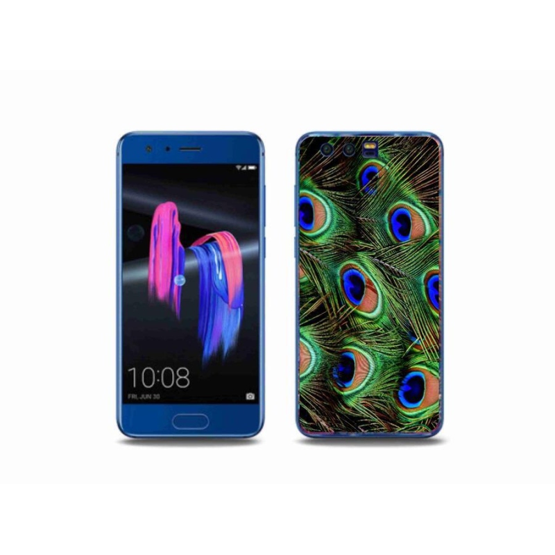 Gelový kryt mmCase na mobil Honor 9 - paví peří