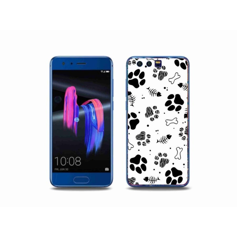 Gelový kryt mmCase na mobil Honor 9 - psí tlapky 1