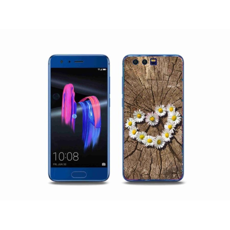 Gelový kryt mmCase na mobil Honor 9 - srdce z kopretin