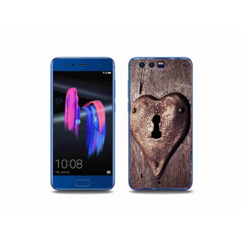 Gelový kryt mmCase na mobil Honor 9 - zámek ve tvaru srdce