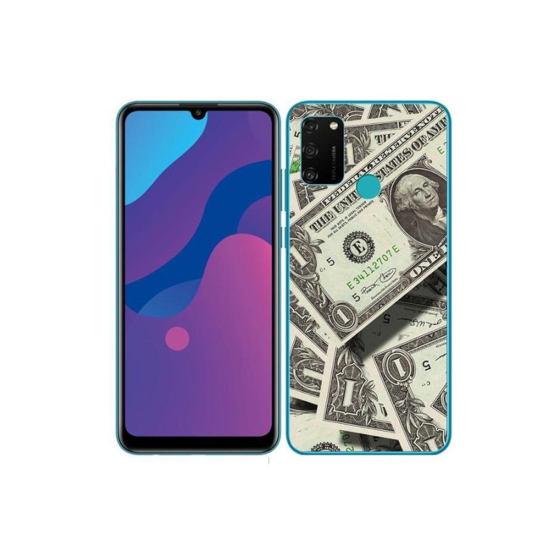 Gelový kryt mmCase na mobil Honor 9A - americký dolar