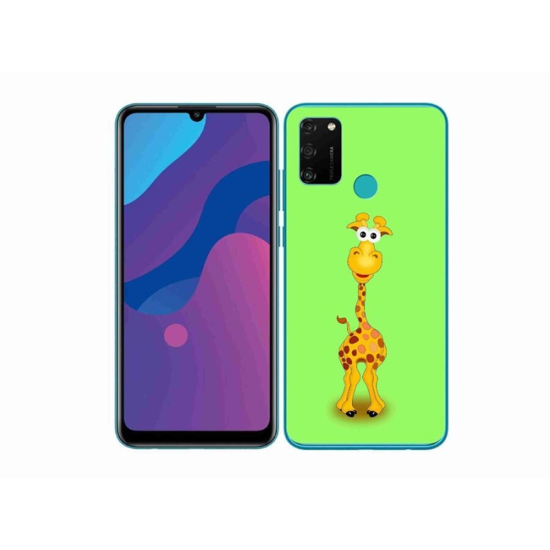 Gelový kryt mmCase na mobil Honor 9A - kreslená žirafa