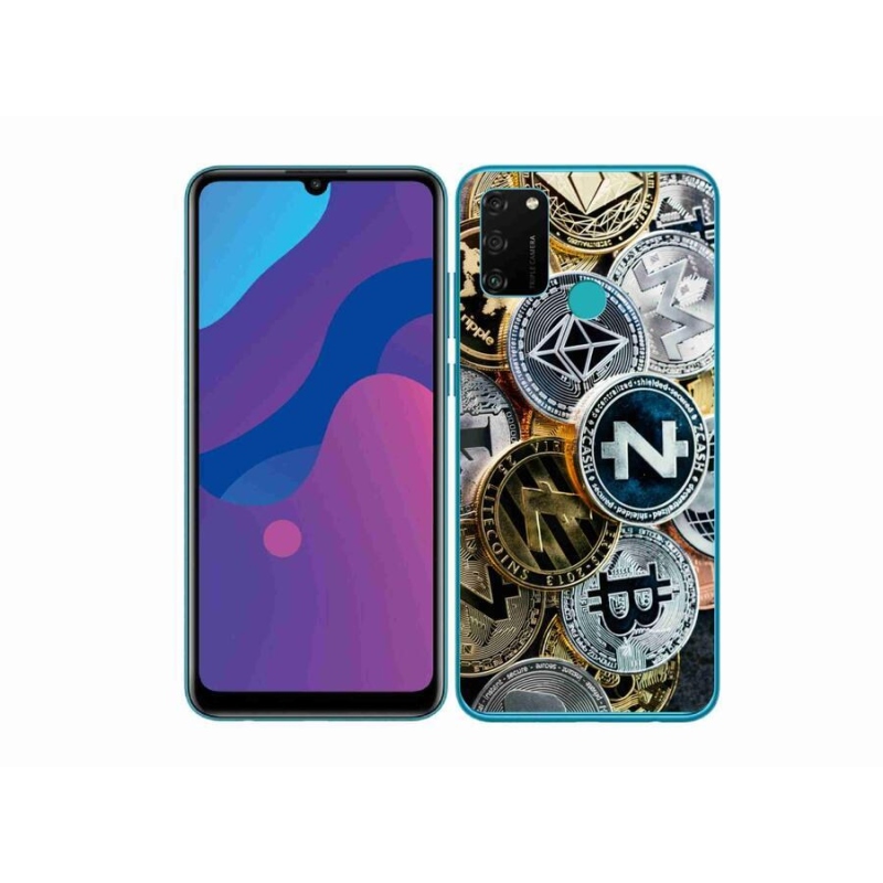 Gelový kryt mmCase na mobil Honor 9A - kryptoměny