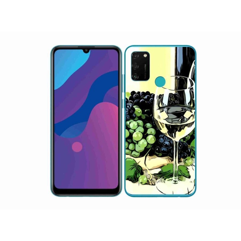 Gelový kryt mmCase na mobil Honor 9A - sklenka vína