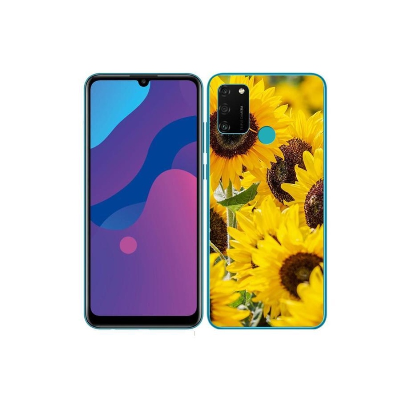 Gelový kryt mmCase na mobil Honor 9A - slunečnice