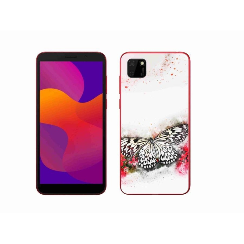 Gelový kryt mmCase na mobil Honor 9S - černobílý motýl