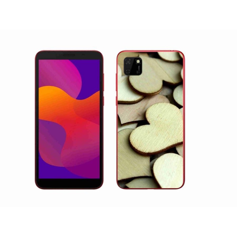 Gelový kryt mmCase na mobil Honor 9S - dřevěná srdíčka