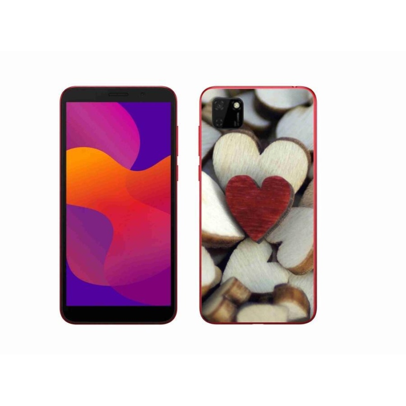 Gelový kryt mmCase na mobil Honor 9S - gravírované červené srdce