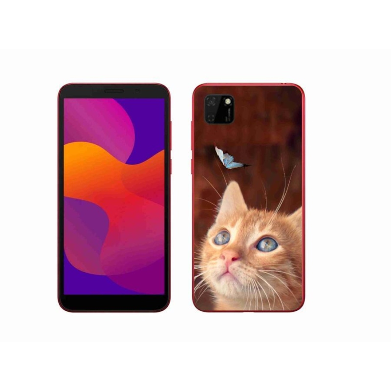 Gelový kryt mmCase na mobil Honor 9S - motýl a kotě