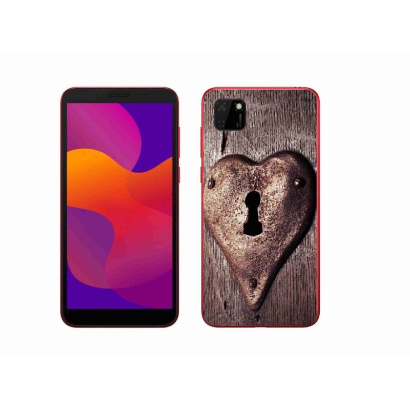 Gelový kryt mmCase na mobil Honor 9S - zámek ve tvaru srdce