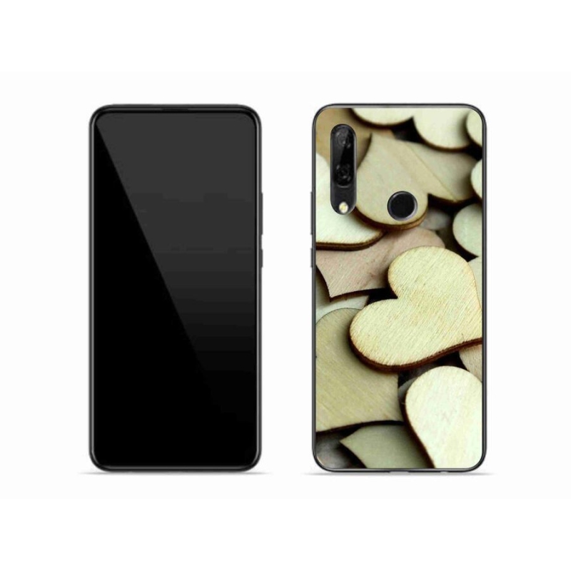 Gelový kryt mmCase na mobil Honor 9X - dřevěná srdíčka
