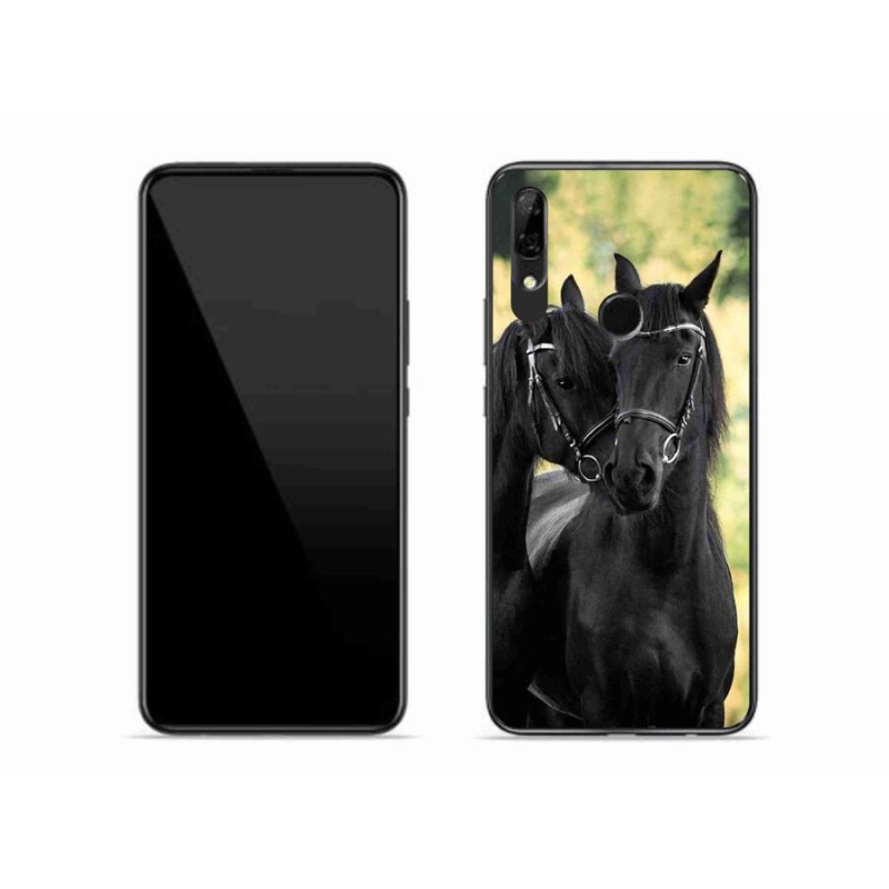 Gelový kryt mmCase na mobil Honor 9X - dva černí koně