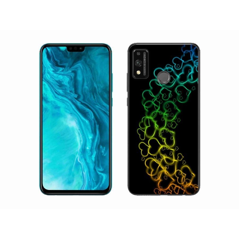 Gelový kryt mmCase na mobil Honor 9X Lite - barevná srdíčka