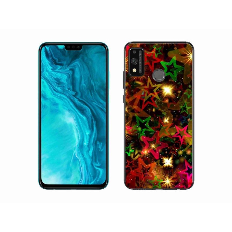 Gelový kryt mmCase na mobil Honor 9X Lite - barevné hvězdičky