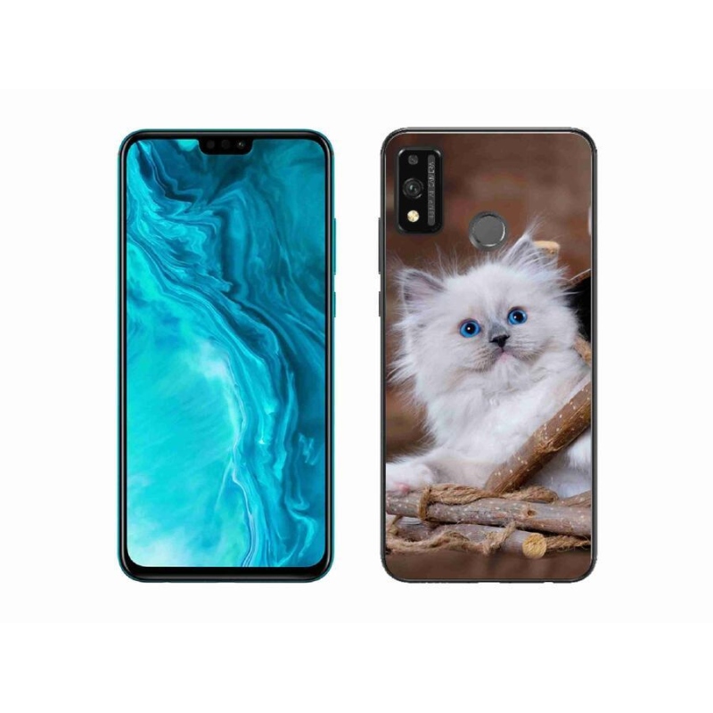 Gelový kryt mmCase na mobil Honor 9X Lite - bílé kotě