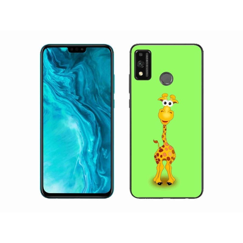 Gelový kryt mmCase na mobil Honor 9X Lite - kreslená žirafa