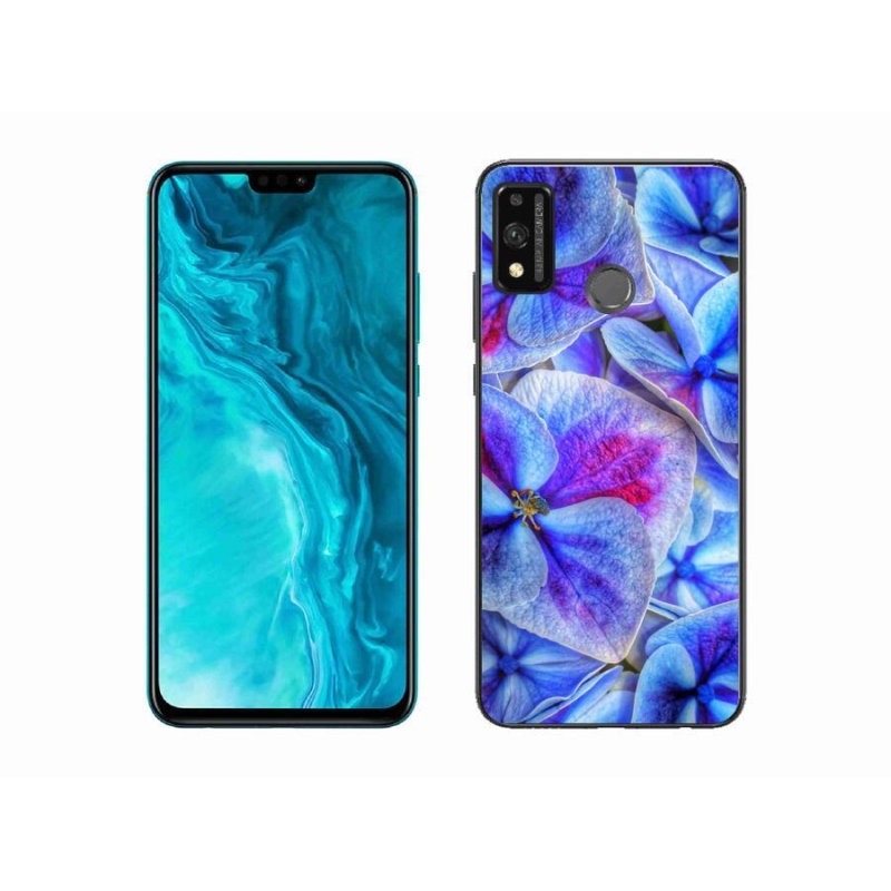Gelový kryt mmCase na mobil Honor 9X Lite - modré květy 1