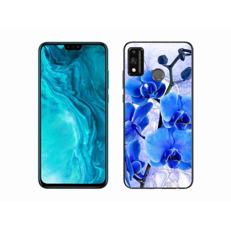 Gelový kryt mmCase na mobil Honor 9X Lite - modré květy