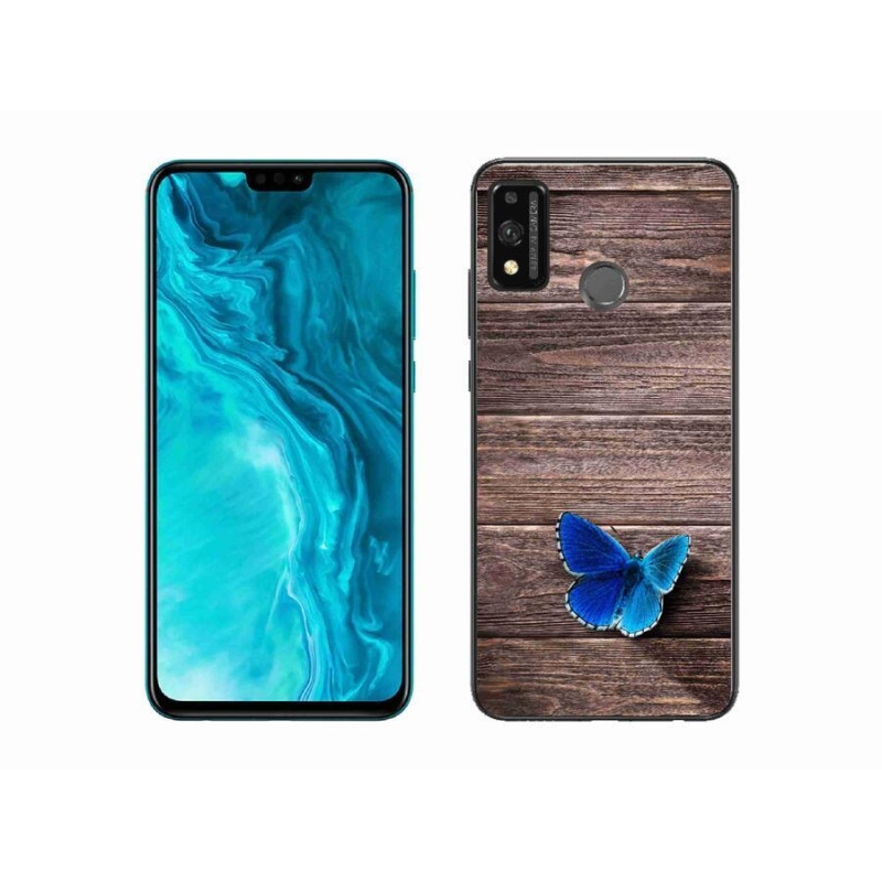 Gelový kryt mmCase na mobil Honor 9X Lite - modrý motýl 1