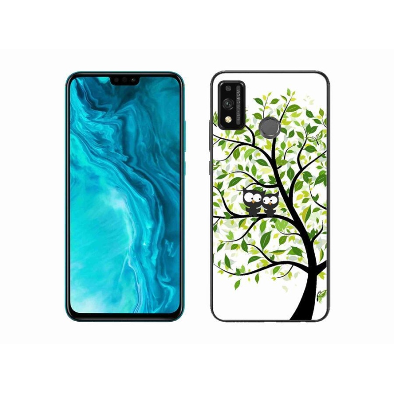 Gelový kryt mmCase na mobil Honor 9X Lite - sovičky na stromě