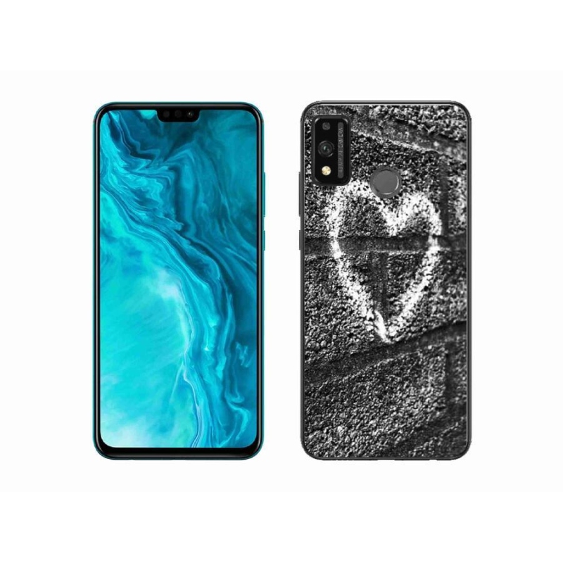 Gelový kryt mmCase na mobil Honor 9X Lite - srdce na zdi
