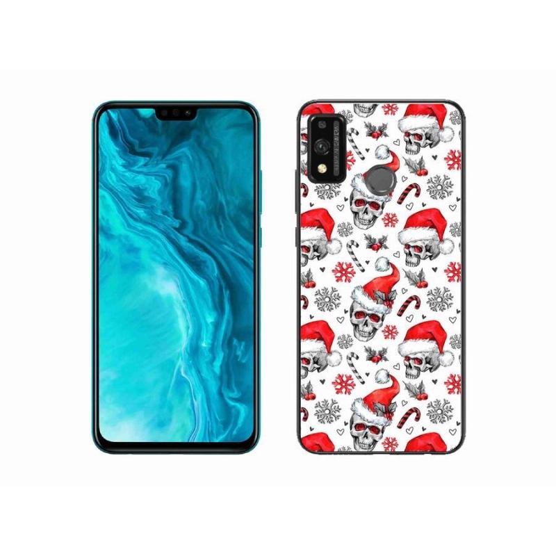 Gelový kryt mmCase na mobil Honor 9X Lite - vánoční lebky
