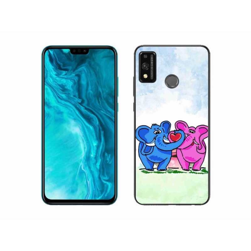 Gelový kryt mmCase na mobil Honor 9X Lite - zamilovaní sloni