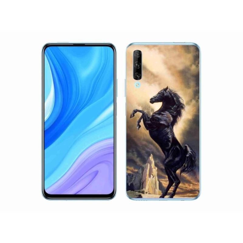 Gelový kryt mmCase na mobil Honor 9X Pro - černý kreslený kůň