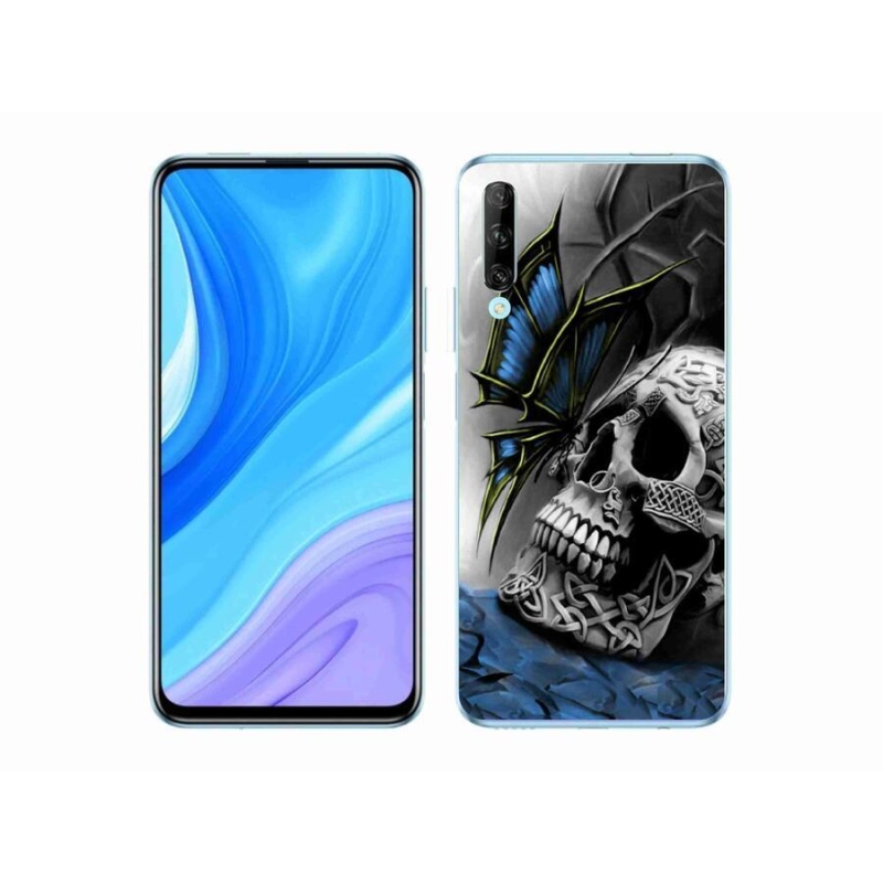 Gelový kryt mmCase na mobil Honor 9X Pro - motýl a lebka