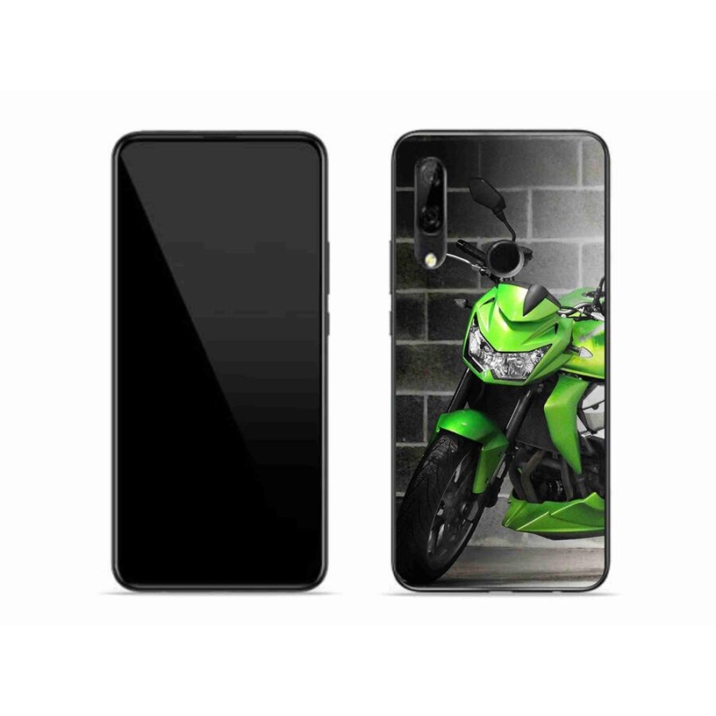 Gelový kryt mmCase na mobil Honor 9X - zelená motorka