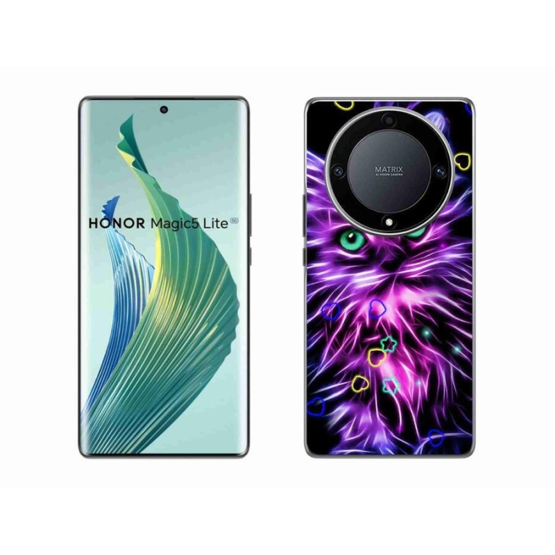 Gelový kryt mmCase na mobil Honor Magic 5 Lite 5G - abstraktní kočka