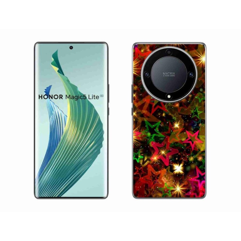 Gelový kryt mmCase na mobil Honor Magic 5 Lite 5G - barevné hvězdičky