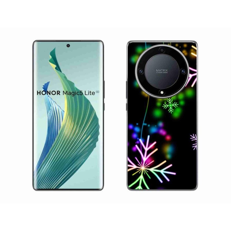 Gelový kryt mmCase na mobil Honor Magic 5 Lite 5G - barevné vločky