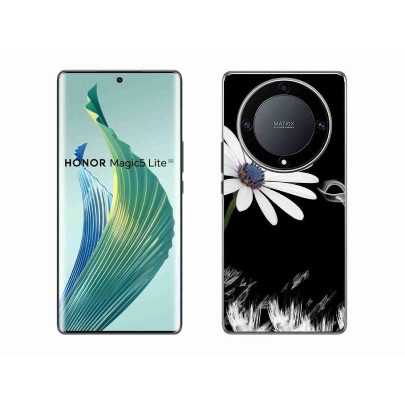 Gelový kryt mmCase na mobil Honor Magic 5 Lite 5G - bílá květina