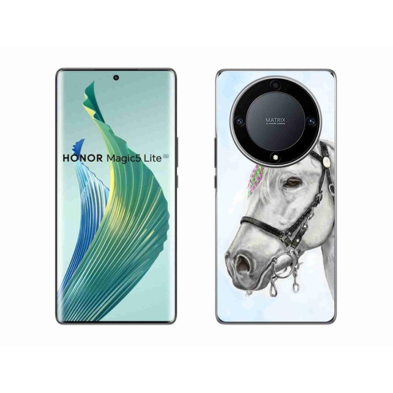 Gelový kryt mmCase na mobil Honor Magic 5 Lite 5G - bílý kůň 1