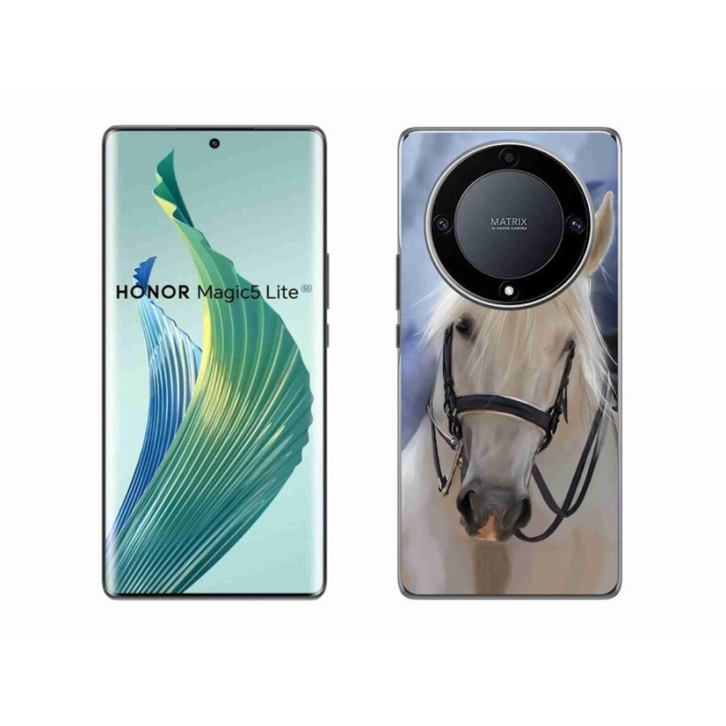 Gelový kryt mmCase na mobil Honor Magic 5 Lite 5G - bílý kůň