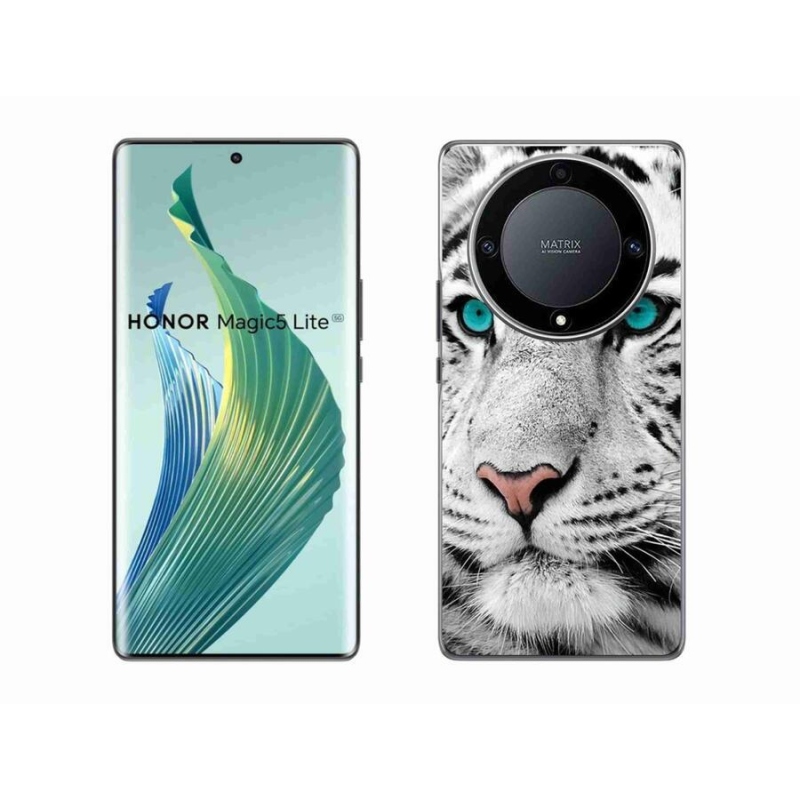 Gelový kryt mmCase na mobil Honor Magic 5 Lite 5G - bílý tygr