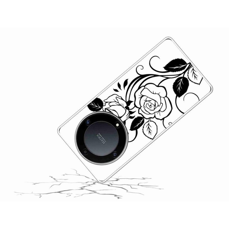 Gelový kryt mmCase na mobil Honor Magic 5 Lite 5G - černobílá růže