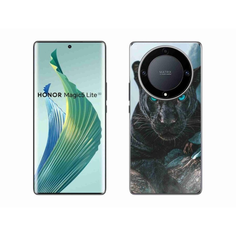 Gelový kryt mmCase na mobil Honor Magic 5 Lite 5G - černý panter