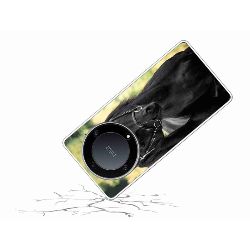 Gelový kryt mmCase na mobil Honor Magic 5 Lite 5G - dva černí koně