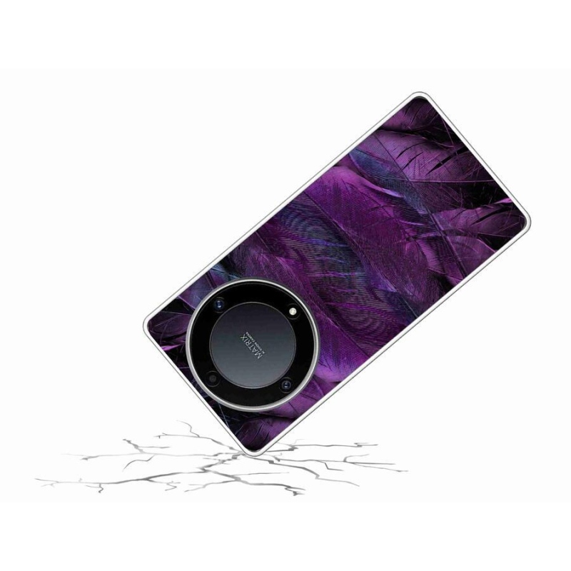 Gelový kryt mmCase na mobil Honor Magic 5 Lite 5G - fialová pírka